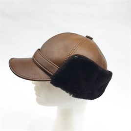 Yana Çıtçıtlanabilen Siperli Kürk Şapka Taba Renk